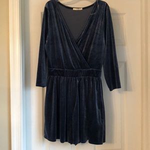 Le Lis Dusty Blue Velvet Romper